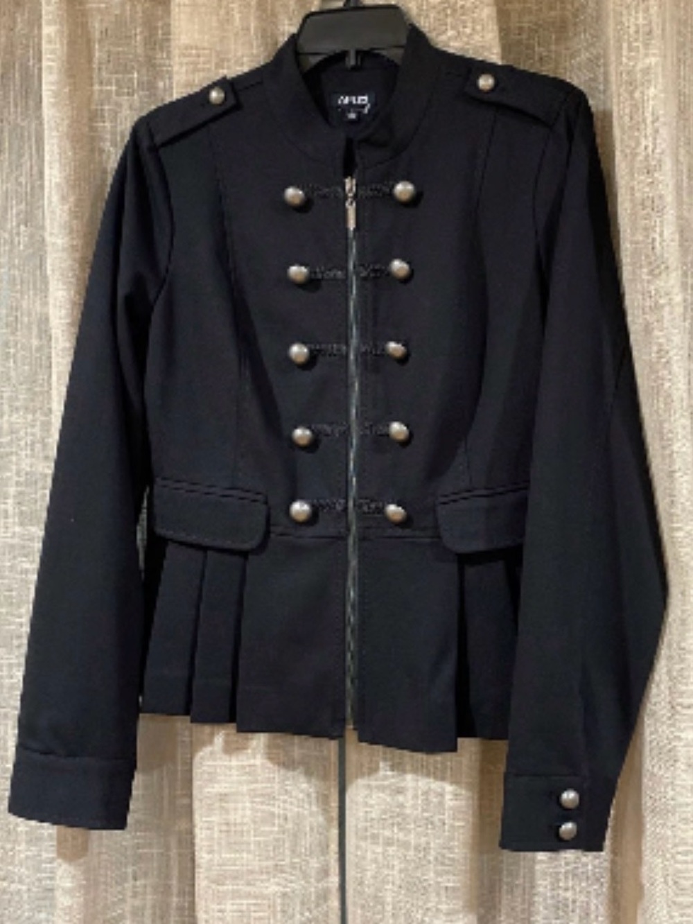 Vintage Black Military-Style Women's Jacket